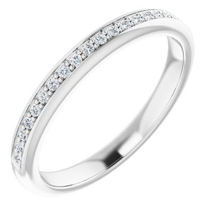 14K White 1/8 CTW Diamond Band for 6.5 mm Square Ring