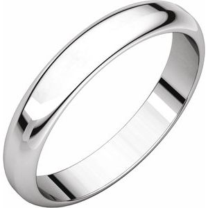 18K White 3.5 mm Half Round Band Size 11