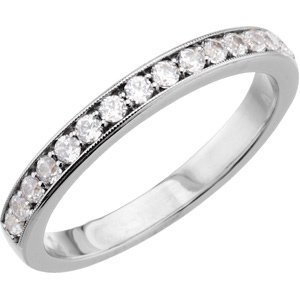 14K White 1/4 CTW Diamond Band for 4.5 & 5 mm Engagement
