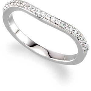 14K White  1/8 CTW Diamond Band
