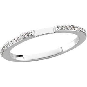 14K White 1/8 CTW Diamond Band