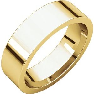 18K Yellow 6.5 mm Flat Comfort Fit Band Size 9