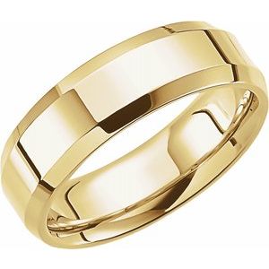 10K Yellow 8 mm Beveled-Edge Comfort-Fit Band Size 4