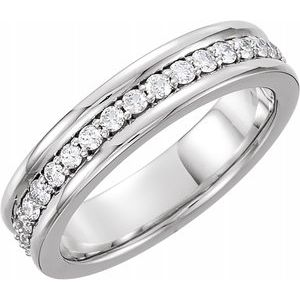 14K White 3/4 CTW Diamond Eternity Band Size 7
