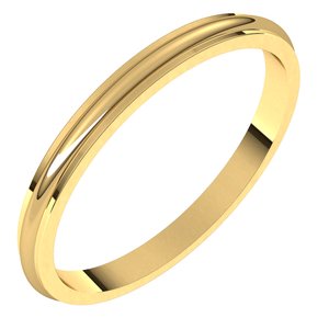 10K Yellow 2 mm Half Round Edge Band Size 10