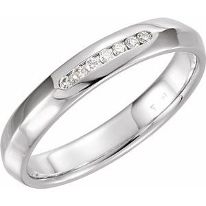 14K White 4 mm Knife Edge Band Mounting Size 6