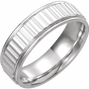 Platinum 6 mm Ridged Band Size 5.5