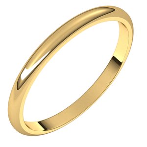 18K Yellow 2 mm Half Round Band Size 3