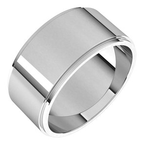 Platinum 9 mm Flat Edge Band Size 12