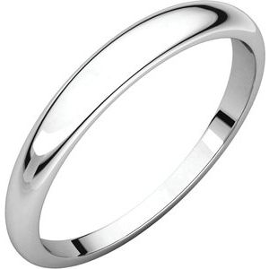 14K X1 White 3.5 mm Half Round Tapered Band Size 6.5