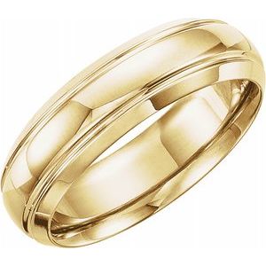 14K Yellow 6 mm Grooved Band Size 5