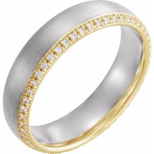 14K White & Yellow 6 mm 1/4 CTW Diamond Band Size 11