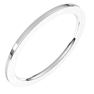 14K X1 White 1 mm Flat Comfort Fit Band Size 10.5
