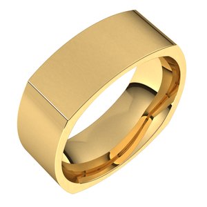 10K Yellow 7 mm Square Comfort Fit Band Size 14.5