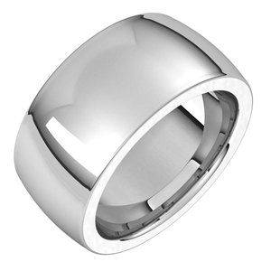 14K X1 White 10 mm Half Round Comfort Fit Heavy Band Size 6