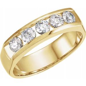 14K Yellow 7/8 CTW Diamond Band Size 7