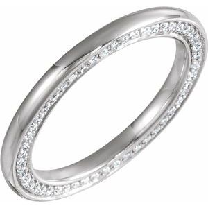 14K White 2 mm 1/2 CTW Diamond Band Size 7
