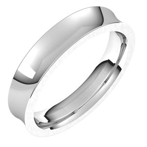 10K White 4 mm Concave Comfort Fit Band Size 10.5