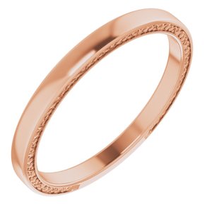 14K Rose 2 mm Sculptural-Inspired Band Size 7