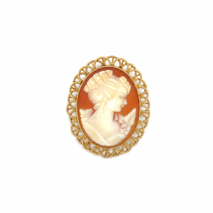Cameo Brooch & Pendant in 10K Yellow Gold