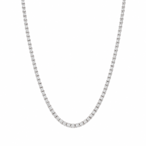 6.77 CTW Diamond Tennis Necklace in 14K White Gold