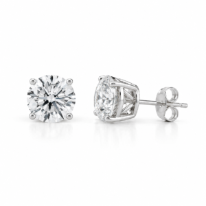 Round Diamond Stud Earrings