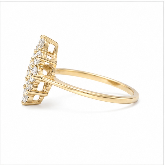 Nine-Diamond Cluster Ring in 14K Yellow Gold - Image 3