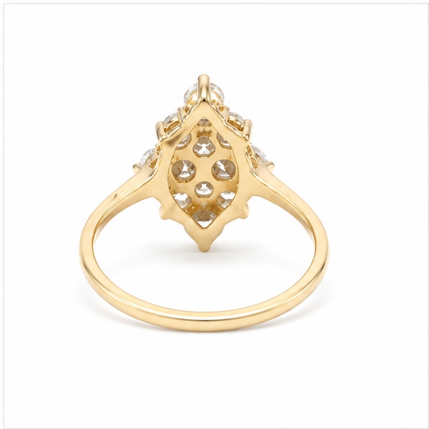 Nine-Diamond Cluster Ring in 14K Yellow Gold - Image 4